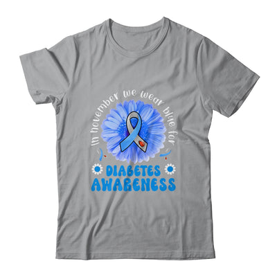 In November We Wear Blue Sunflower Diabetes Awareness Month Shirt & Hoodie | teecentury