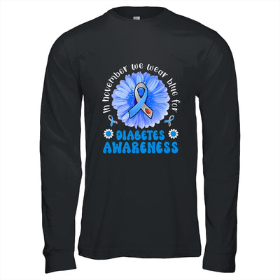 In November We Wear Blue Sunflower Diabetes Awareness Month Shirt & Hoodie | teecentury