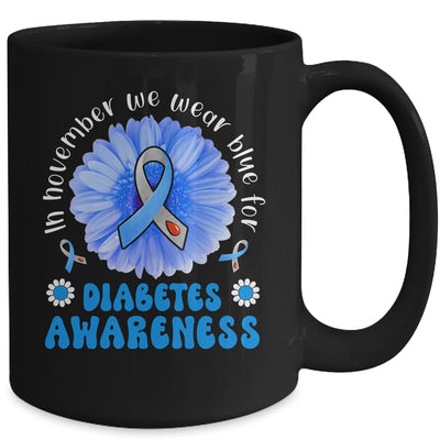 In November We Wear Blue Sunflower Diabetes Awareness Month Mug | teecentury