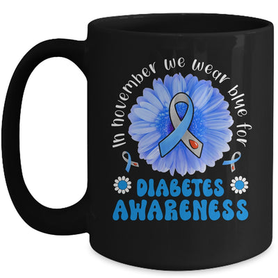 In November We Wear Blue Sunflower Diabetes Awareness Month Mug | teecentury