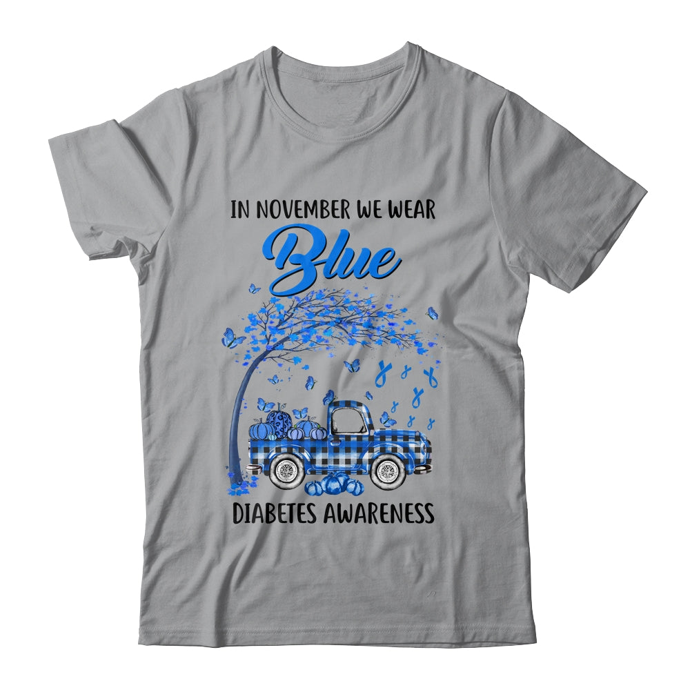 In November We Wear Blue Truck Diabetes Awareness T-Shirt & Hoodie | Teecentury.com