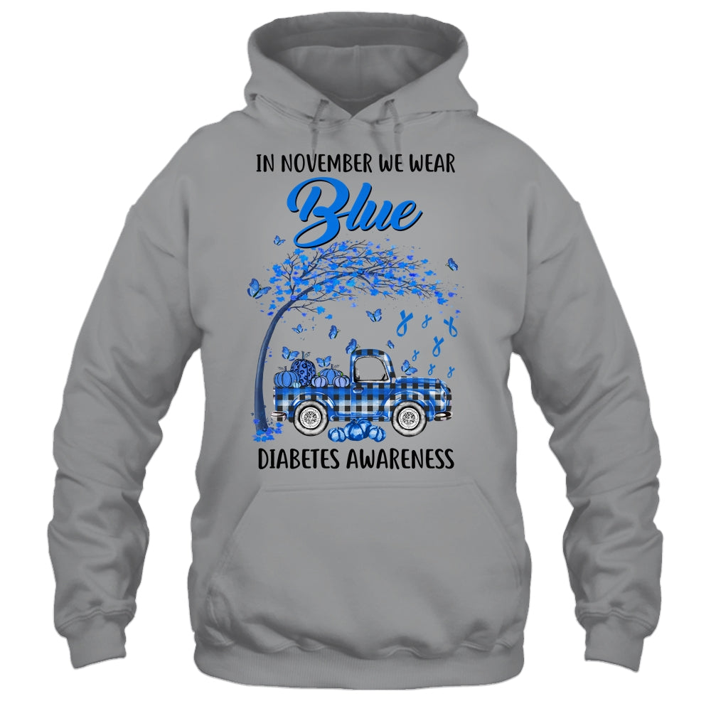 In November We Wear Blue Truck Diabetes Awareness T-Shirt & Hoodie | Teecentury.com