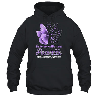 In November We Wear Periwinkle Stomach Cancer Awareness Butterfly T-Shirt & Hoodie | Teecentury.com