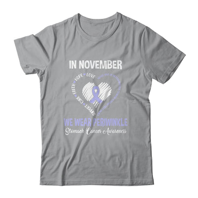 In November We Wear Periwinkle Stomach Cancer Awareness Hope Love Faith T-Shirt & Hoodie | Teecentury.com