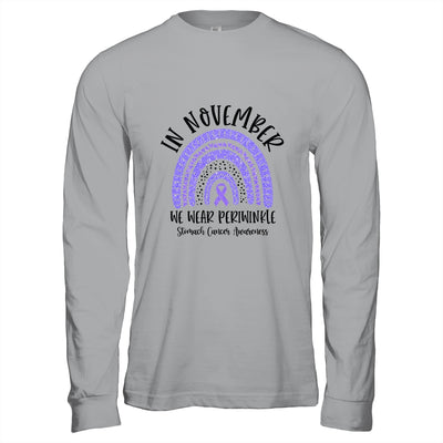 In November We Wear Periwinkle Stomach Cancer Awareness Rainbow T-Shirt & Hoodie | Teecentury.com