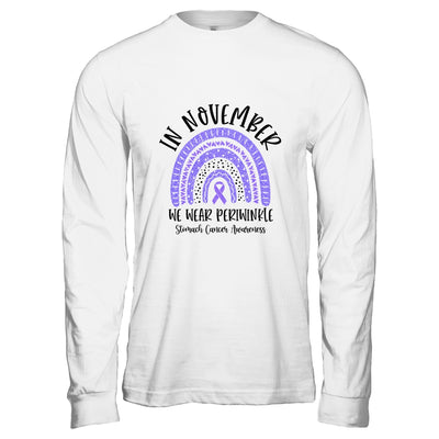 In November We Wear Periwinkle Stomach Cancer Awareness Rainbow T-Shirt & Hoodie | Teecentury.com