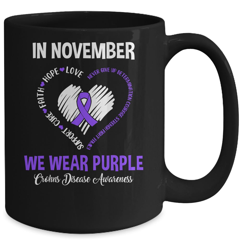 In November We Wear Purple Crohns Disease Awareness Hope Love Faith Mug Coffee Mug | Teecentury.com