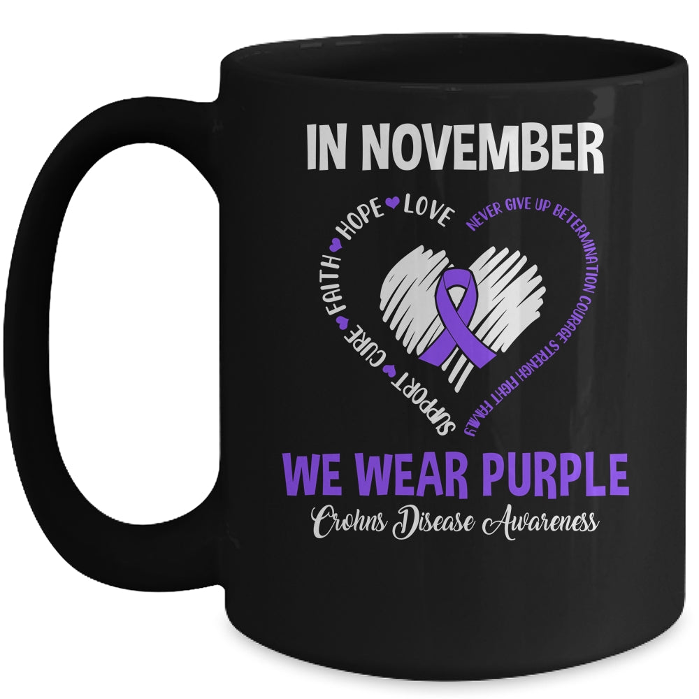 In November We Wear Purple Crohns Disease Awareness Hope Love Faith Mug Coffee Mug | Teecentury.com