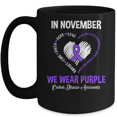 In November We Wear Purple Crohns Disease Awareness Hope Love Faith Mug Coffee Mug | Teecentury.com