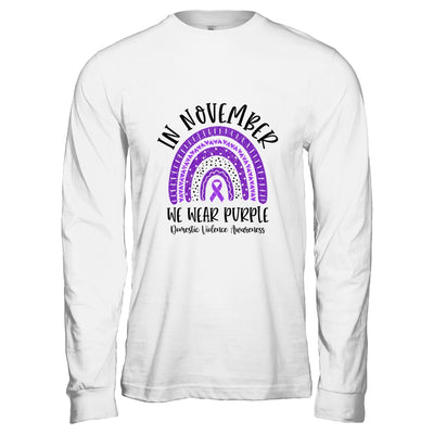 In November We Wear Purple Domestic Violence Awareness Rainbow T-Shirt & Hoodie | Teecentury.com