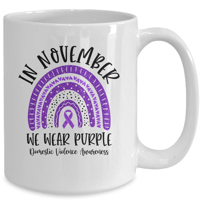 In November We Wear Purple Domestic Violence Awareness Rainbow Mug Coffee Mug | Teecentury.com