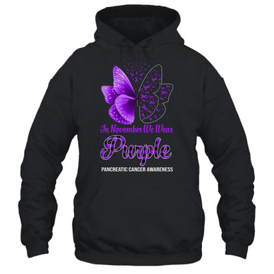 In November We Wear Purple Pancreatic Cancer Awareness Butterfly T-Shirt & Hoodie | Teecentury.com