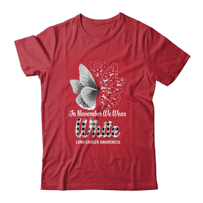 In November We Wear White Lung Cancer Awareness Butterfly T-Shirt & Hoodie | Teecentury.com