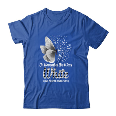 In November We Wear White Lung Cancer Awareness Butterfly T-Shirt & Hoodie | Teecentury.com