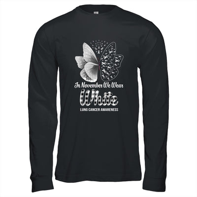 In November We Wear White Lung Cancer Awareness Butterfly T-Shirt & Hoodie | Teecentury.com