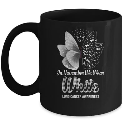 In November We Wear White Lung Cancer Awareness Butterfly Mug Coffee Mug | Teecentury.com