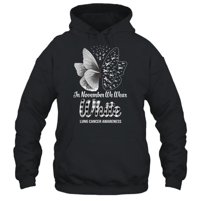 In November We Wear White Lung Cancer Awareness Butterfly T-Shirt & Hoodie | Teecentury.com