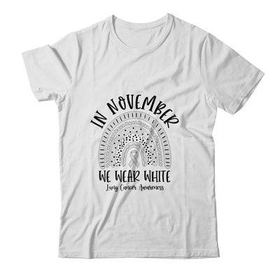 In November We Wear White Lung Cancer Awareness Rainbow T-Shirt & Hoodie | Teecentury.com