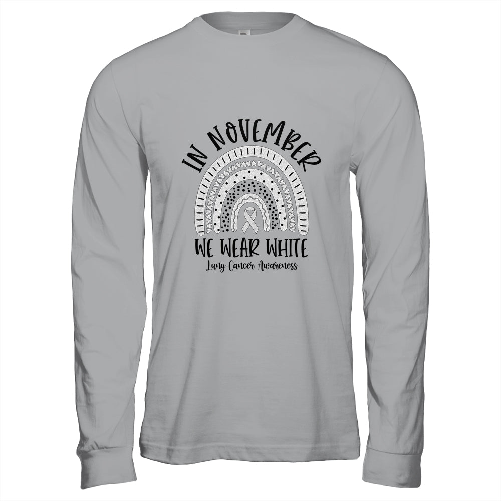 In November We Wear White Lung Cancer Awareness Rainbow T-Shirt & Hoodie | Teecentury.com