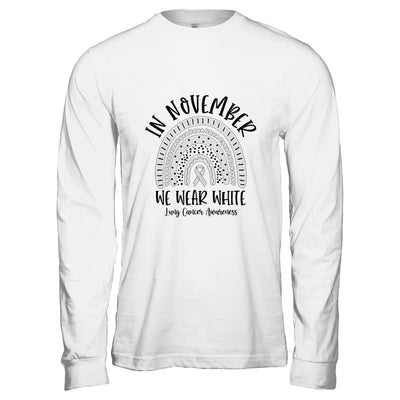 In November We Wear White Lung Cancer Awareness Rainbow T-Shirt & Hoodie | Teecentury.com