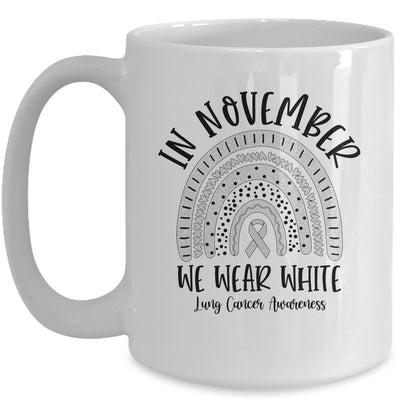 In November We Wear White Lung Cancer Awareness Rainbow Mug Coffee Mug | Teecentury.com