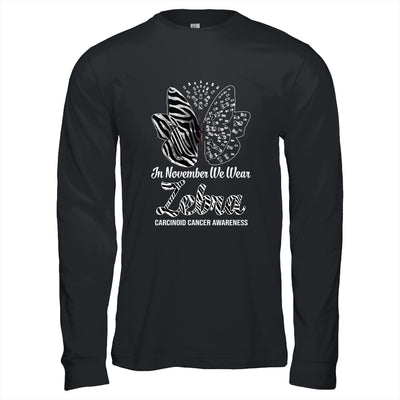 In November We Wear Zebra Carcinoid Cancer Awareness Butterfly T-Shirt & Hoodie | Teecentury.com