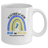 In October We Wear Blue And Yellow Down Syndrome Awareness Mug Coffee Mug | Teecentury.com