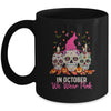 In October We Wear Breast Cancer Awareness Pink Sugar Skull Mug Coffee Mug | Teecentury.com