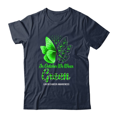 In October We Wear Green Liver Cancer Awareness Butterfly T-Shirt & Hoodie | Teecentury.com