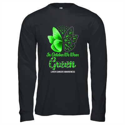 In October We Wear Green Liver Cancer Awareness Butterfly T-Shirt & Hoodie | Teecentury.com