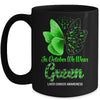 In October We Wear Green Liver Cancer Awareness Butterfly Mug Coffee Mug | Teecentury.com