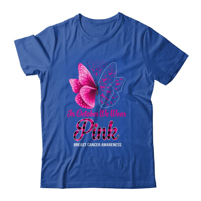 In October We Wear Pink Breast Cancer Awareness Butterfly T-Shirt & Hoodie | Teecentury.com