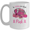 In October We Wear Pink Breast Cancer Awareness Football Mug Coffee Mug | Teecentury.com