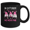 In October We Wear Pink Breast Cancer Awareness Gnome Mug Coffee Mug | Teecentury.com