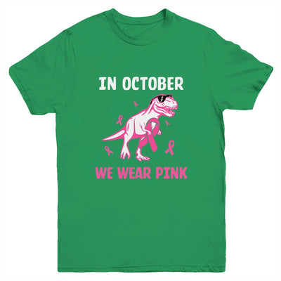 In October We Wear Pink Breast Cancer Awareness Kids Boys Youth Youth Shirt | Teecentury.com