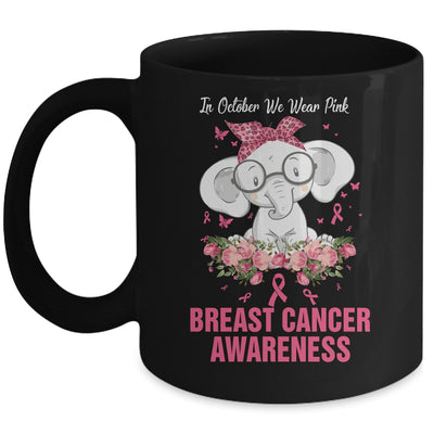 In October We Wear Pink Elephant Breast Cancer Awareness Mug Coffee Mug | Teecentury.com