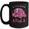 In October We Wear Pink Football Breast Cancer Awareness Mug Coffee Mug | Teecentury.com