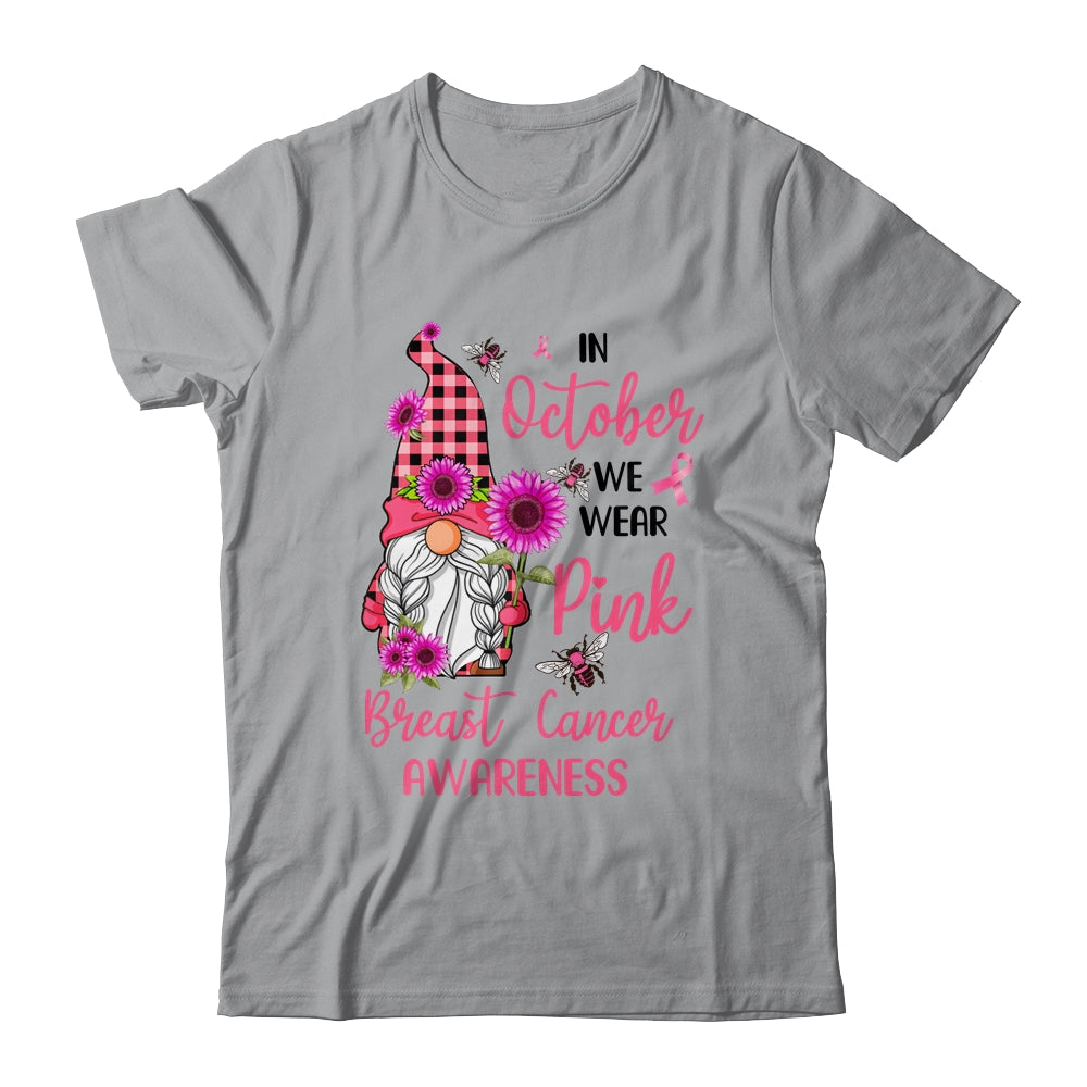 In October We Wear Pink Gnome Breast Cancer Awareness T-Shirt & Hoodie | Teecentury.com