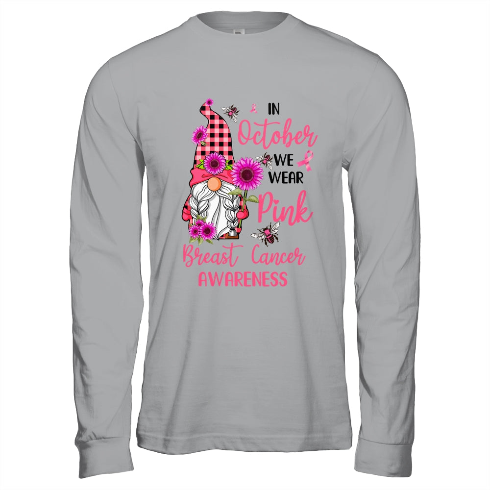In October We Wear Pink Gnome Breast Cancer Awareness T-Shirt & Hoodie | Teecentury.com