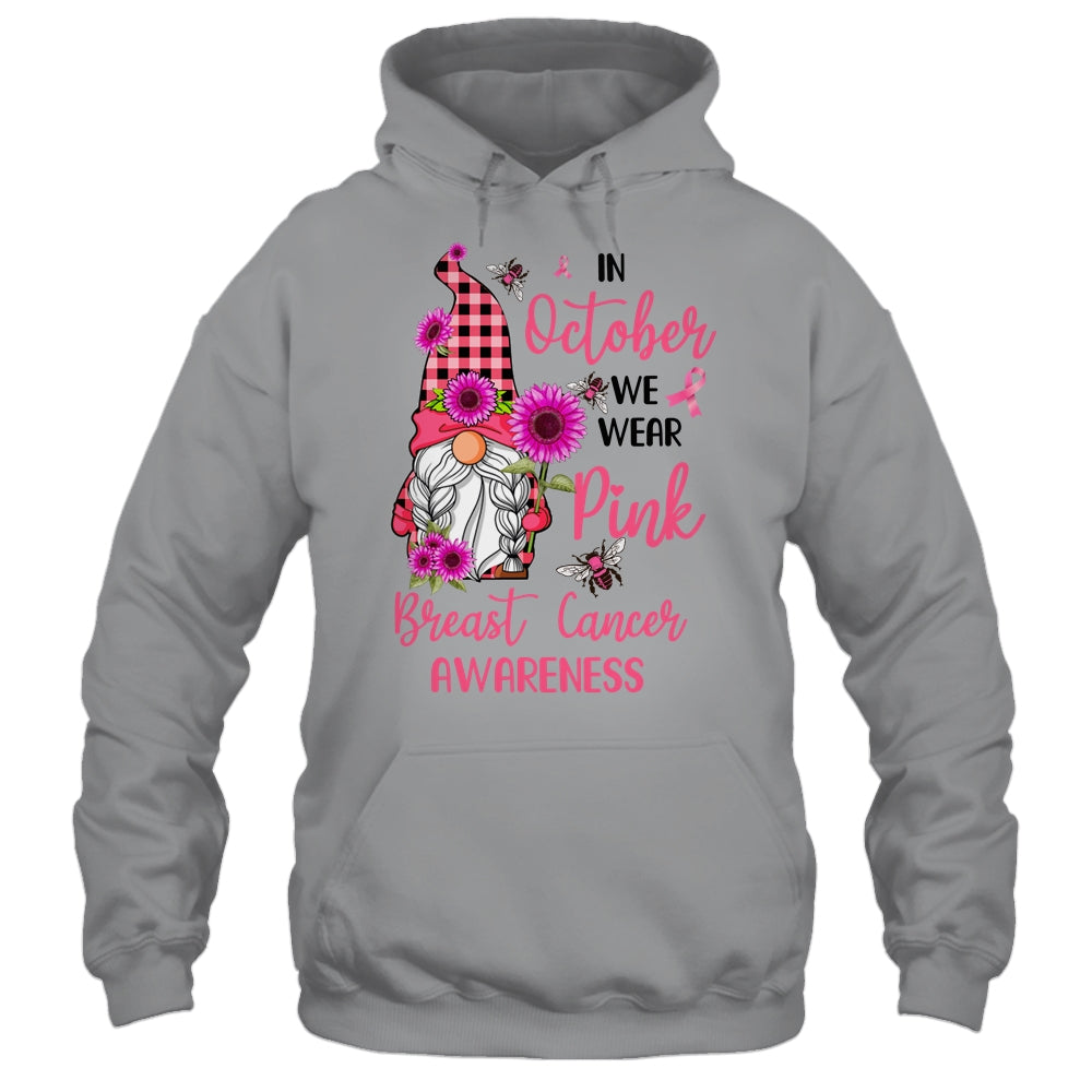 In October We Wear Pink Gnome Breast Cancer Awareness T-Shirt & Hoodie | Teecentury.com