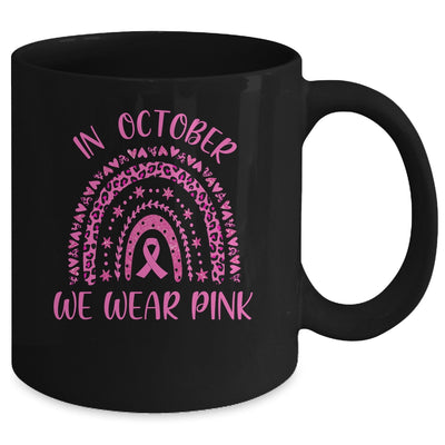 In October We Wear Pink Leopard Breast Cancer Awareness Mug Coffee Mug | Teecentury.com