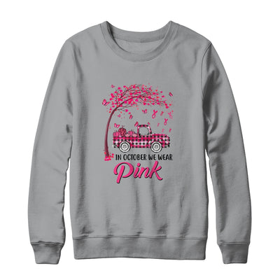 In October We Wear Pink Pumpkin Breast Cancer Awareness T-Shirt & Sweatshirt | Teecentury.com