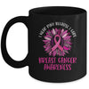 In October We Wear Pink Sunflower Breast Cancer Awareness Mug | teecentury