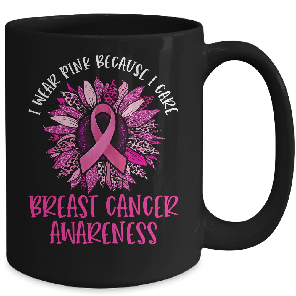In October We Wear Pink Sunflower Breast Cancer Awareness Mug | teecentury