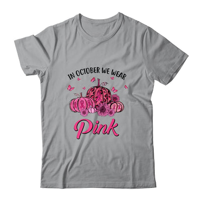 In October We Wear Pink Truck Pumpkin Breast Cancer T-Shirt & Sweatshirt | Teecentury.com