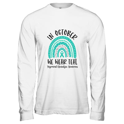 In October We Wear Teal Trigeminal Neuralgia Awareness Rainbow T-Shirt & Hoodie | Teecentury.com