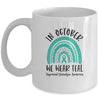 In October We Wear Teal Trigeminal Neuralgia Awareness Rainbow Mug Coffee Mug | Teecentury.com