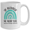 In October We Wear Teal Trigeminal Neuralgia Awareness Rainbow Mug Coffee Mug | Teecentury.com