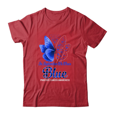 In September We Wear Blue Prostate Cancer Awareness Butterfly T-Shirt & Hoodie | Teecentury.com