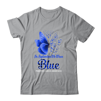 In September We Wear Blue Prostate Cancer Awareness Butterfly T-Shirt & Hoodie | Teecentury.com